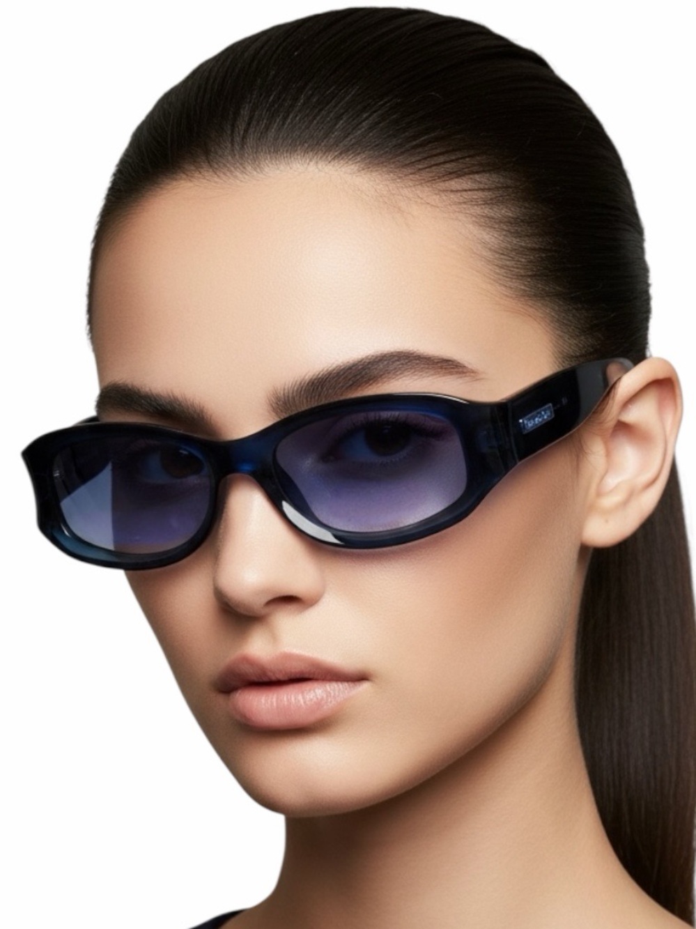 Vtg Christian Dior Chrystel 54Z Blue Gradient Sunglasses Y2K Deadstock Full Set